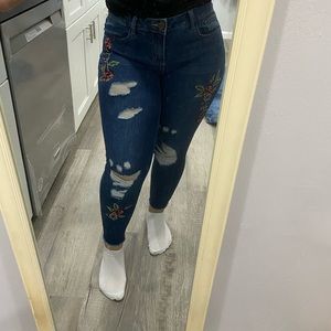 Floral jeans